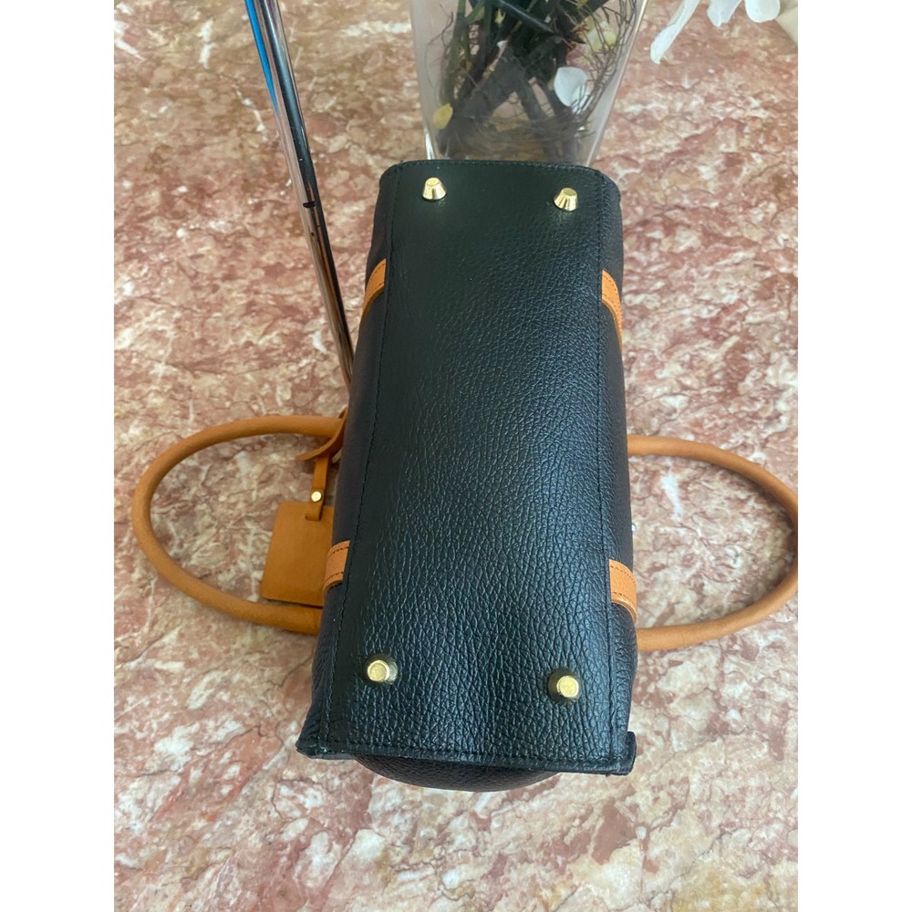 VALENTINA RIMINI Women's Black Pebble Tan Leather Handbag Made in Italy, $365 - Picture 10 of 10